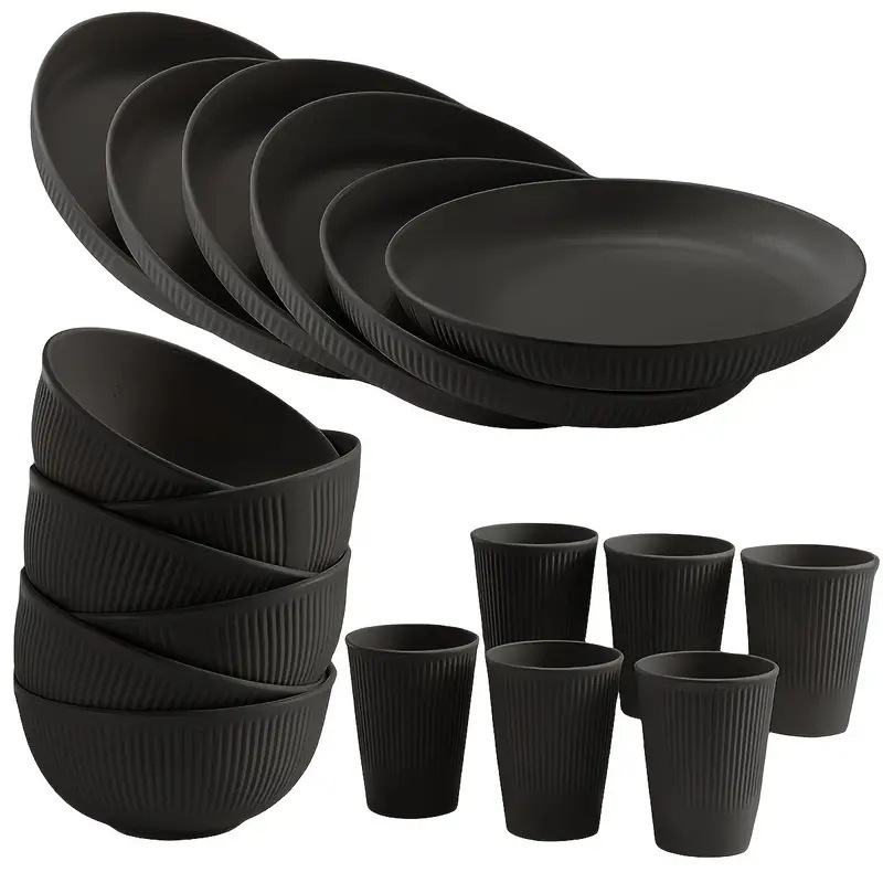 Bộ đồ ăn bằng rơm lúa mì 18 chiếc