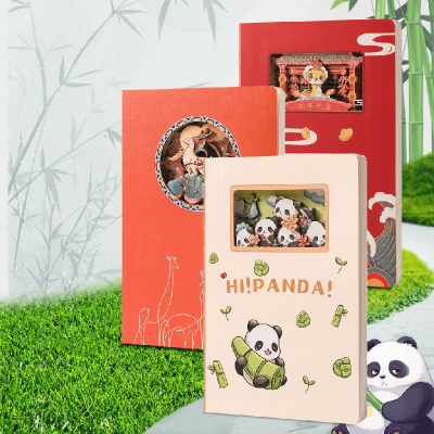 Sổ tay 3D rỗng cắt giấy kiểu Trung Quốc A5 có chấm nhật ký