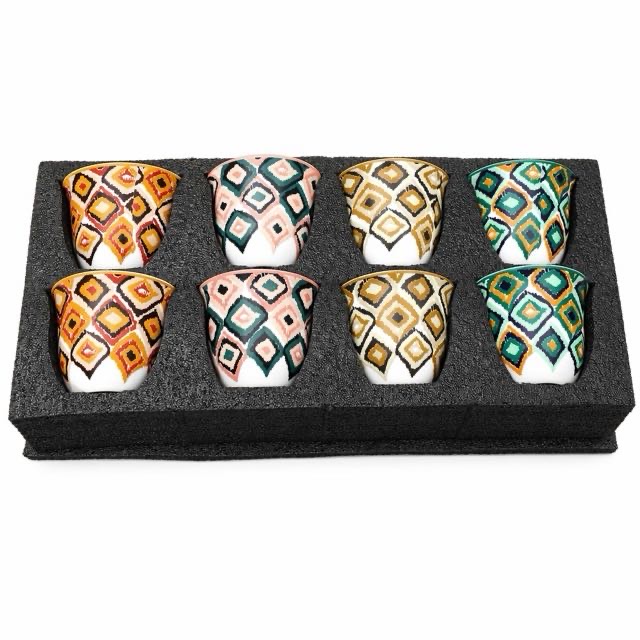Bộ cốc gốm hình học Boho 8 món quà tặng cho trà cà phê