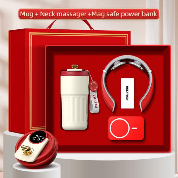 Logo tùy chỉnh Hộp quà tặng 3 trong 1 Mug Massage Power Bank