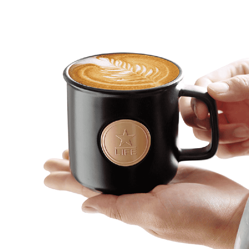 Cốc cà phê gốm sứ Star LIFE có nắp & thìa