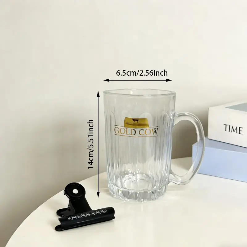 Cốc bia thủy tinh kết cấu sọc